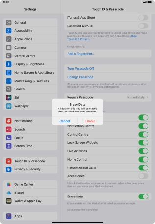 If you turn on the function, press Enable.
