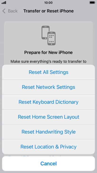 Press Reset Network Settings.