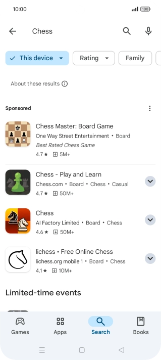 Press the required app.