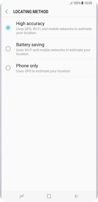 If you select High accuracy, your phone can find your exact position using the GPS satellites, the mobile network and nearby Wi-Fi networks. Satellite-based GPS requires a clear view of the sky.
