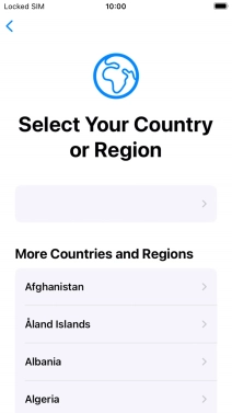 Press the required country or area.