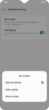 Press Show number to turn on caller identification.