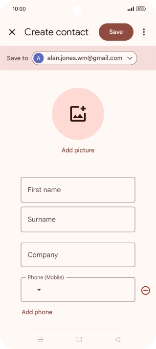 Press the address book drop down list.
