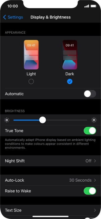 Press the indicator next to 