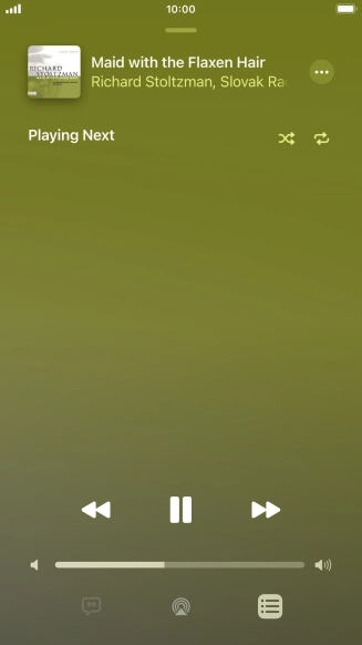 Press the shuffle icon to turn the function on or off.