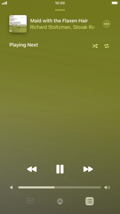 Press the shuffle icon to turn the function on or off.