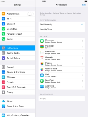 Press Sort By Time to sort notifications by time.