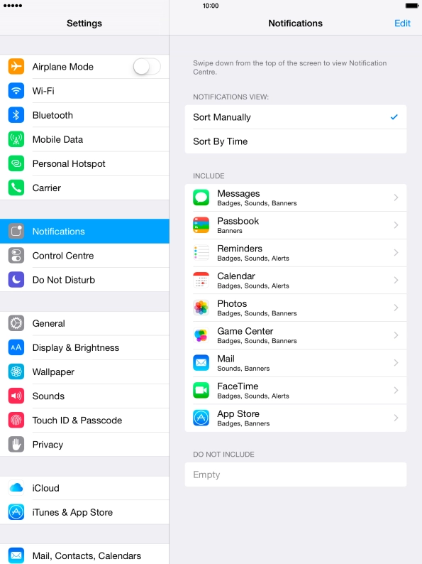 Press Sort By Time to sort notifications by time.