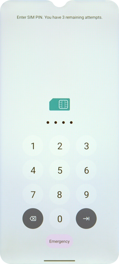 If you're asked to key in your PIN, do so and press arrow right.