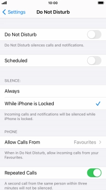 Press the indicator next to 