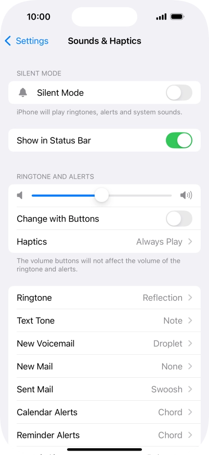 Press the indicator next to 
