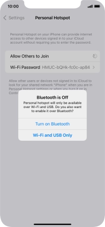 If Wi-Fi is turned on, press Wi-Fi and USB Only.