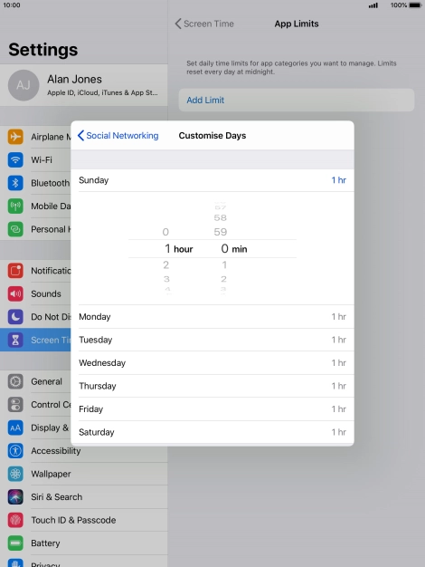 Select the required period.