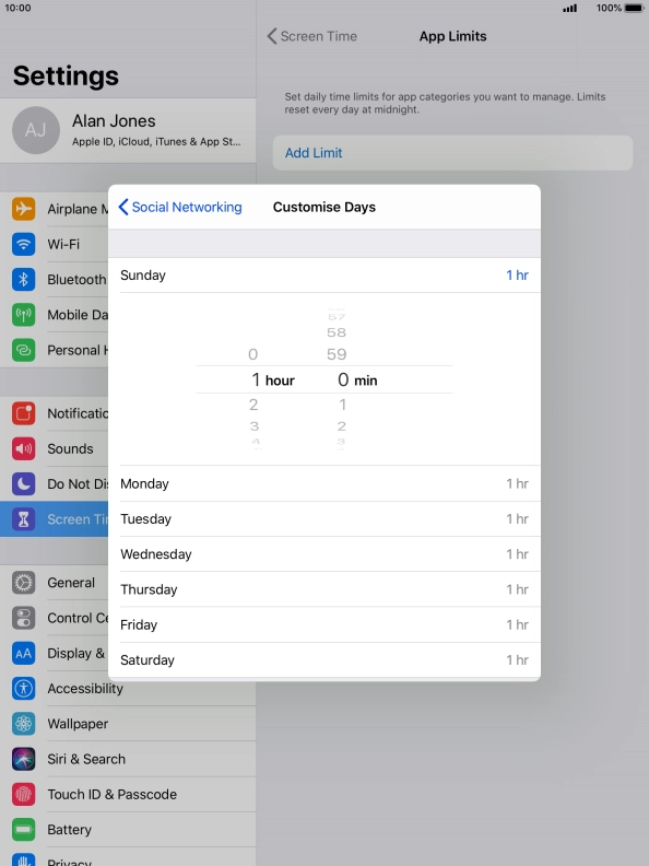 Select the required period.