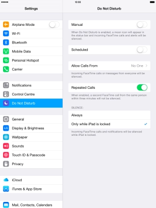 Press the indicator next to 