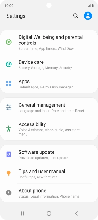 Press Software update.