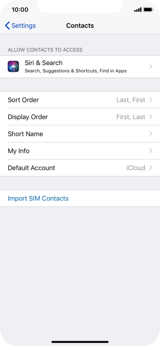 Press Import SIM Contacts.