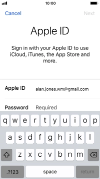 Press the field next to 
