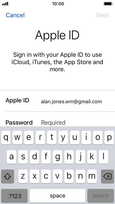 Press the field next to 