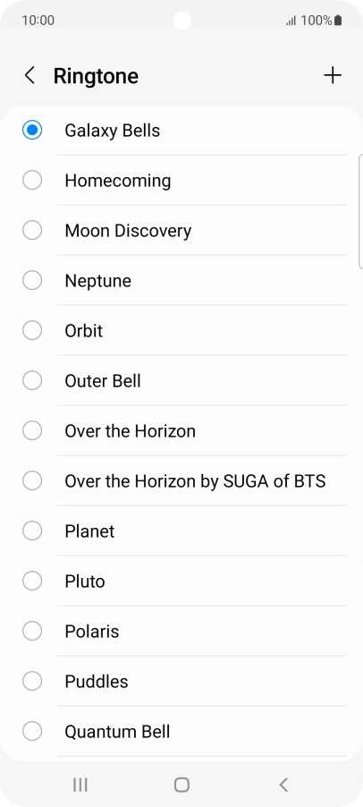 Press the add ring tone icon.