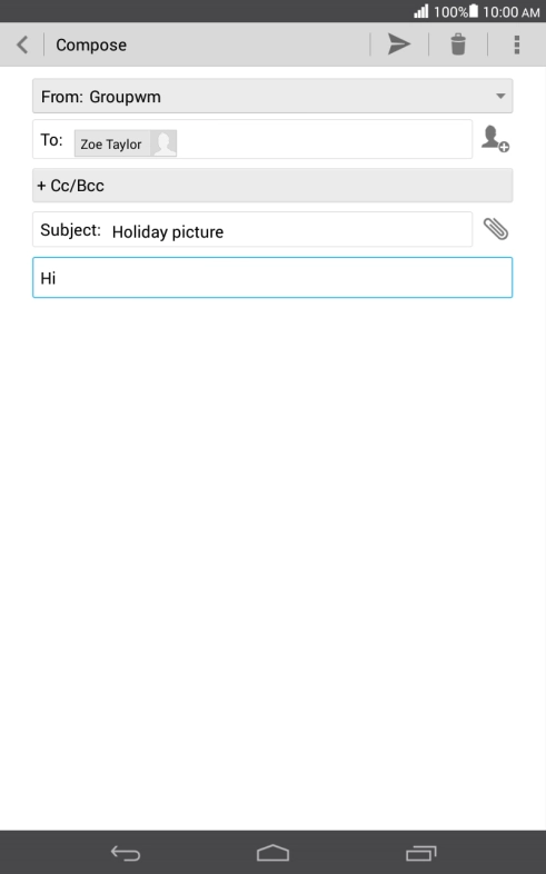 Press the attachment icon.