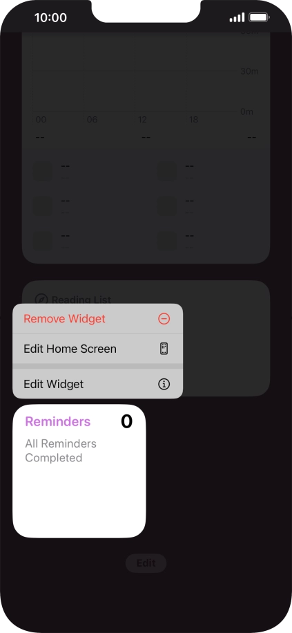 Press Remove Widget.