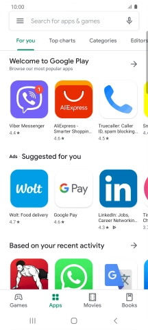 Slide your finger right starting from the left side of the screen.