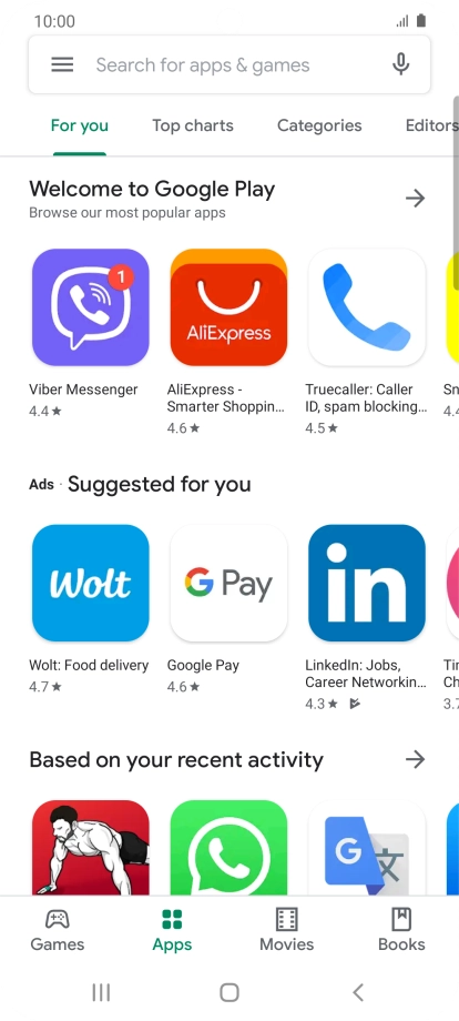 Slide your finger right starting from the left side of the screen.
