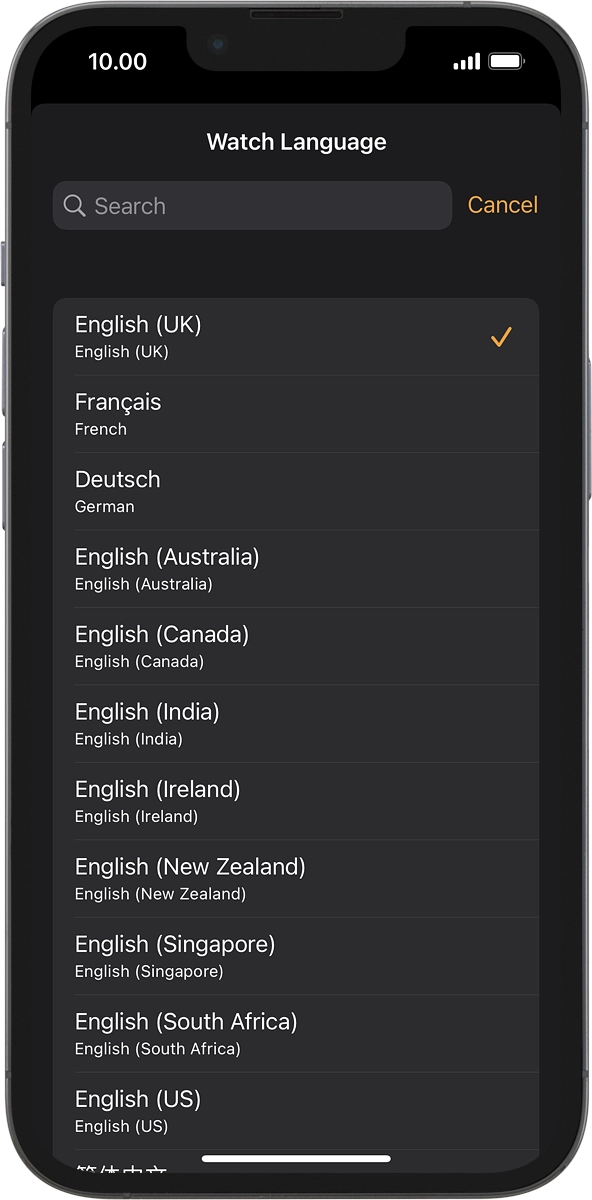 On your phone: Press the required language.