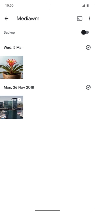 Press and hold any picture or video.