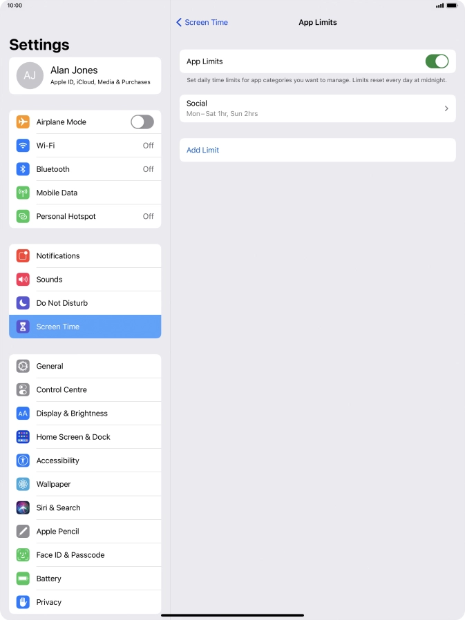 Press the required category.