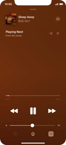 Press the shuffle icon to turn the function on or off.