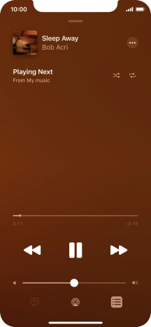 Press the shuffle icon to turn the function on or off.