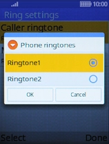 Highlight the required ring tones to hear them.
