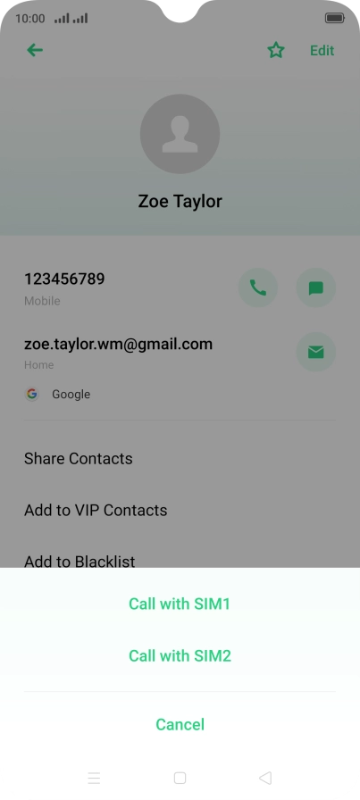 Press Call with ‹SIM›.