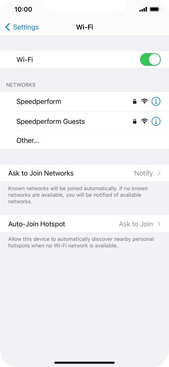 Press the required Wi-Fi network and key in the password for the Wi-Fi network.