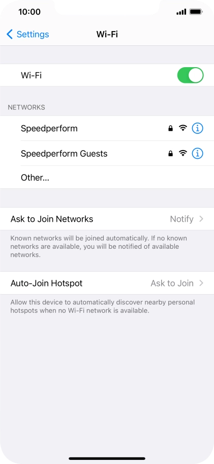 Press the required Wi-Fi network and key in the password for the Wi-Fi network.