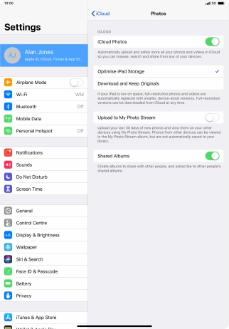 Press the indicator next to 
