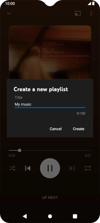 Key in a name for the playlist and press Create.
