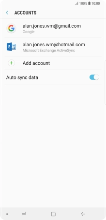 If this screen is displayed, you email account has been recognised and set up automatically. Follow the instructions on the screen to key in more information and finish setting up your phone.