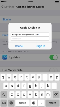 Press Password and key in the password for your Apple ID.