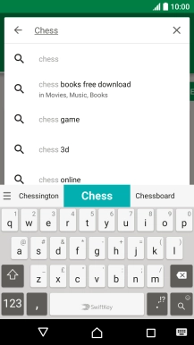 Key in the name or subject of the required app and press the search icon.