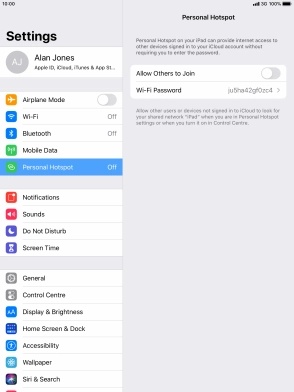 Press Wi-Fi Password and key in the required password.