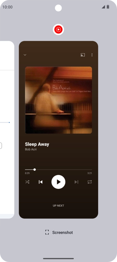 To end one running application, slide your finger upwards on the required application.