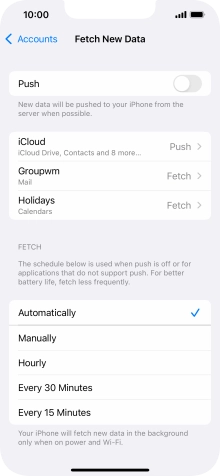 If you turn off the function, press the required setting.