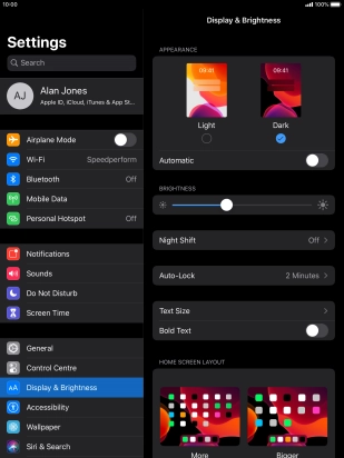 Press the indicator next to 