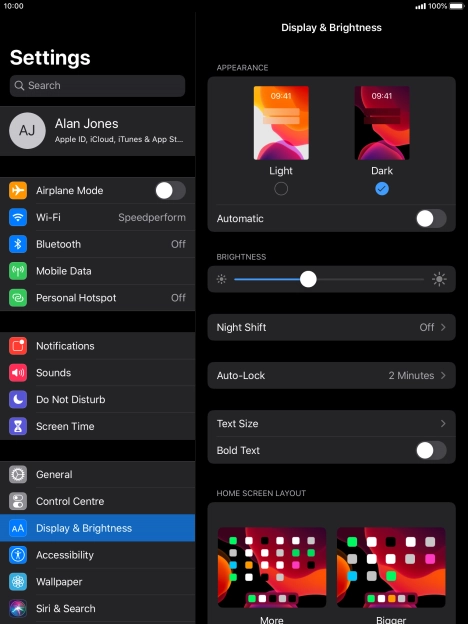 Press the indicator next to 