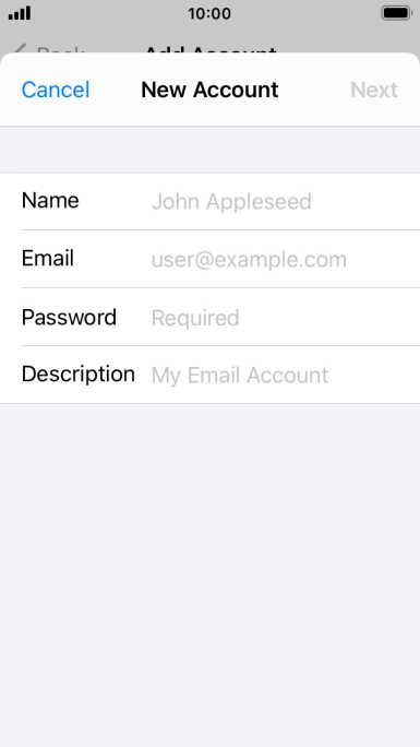 Press Name and key in the required sender name.