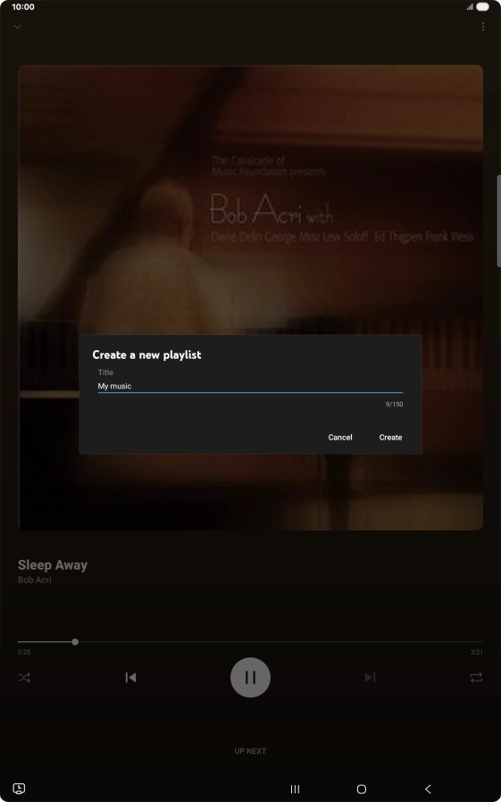 Key in a name for the playlist and press Create.