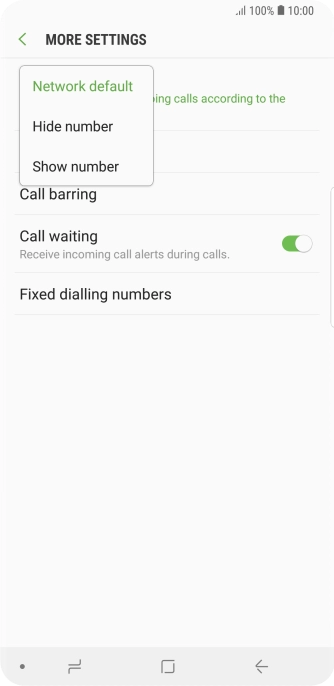 Press Show number to turn on caller identification.